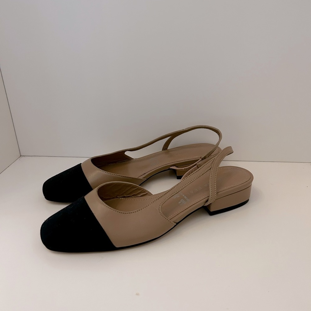 Leather Coco Inspired Slingback Flats, Vintage, Classy Trendy